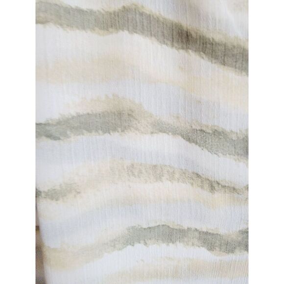 Chico's 2 Sheer Blouse Roll Tab Sleeve Shirt Animal Print Side Angle V-Neck - Picture 5 of 8